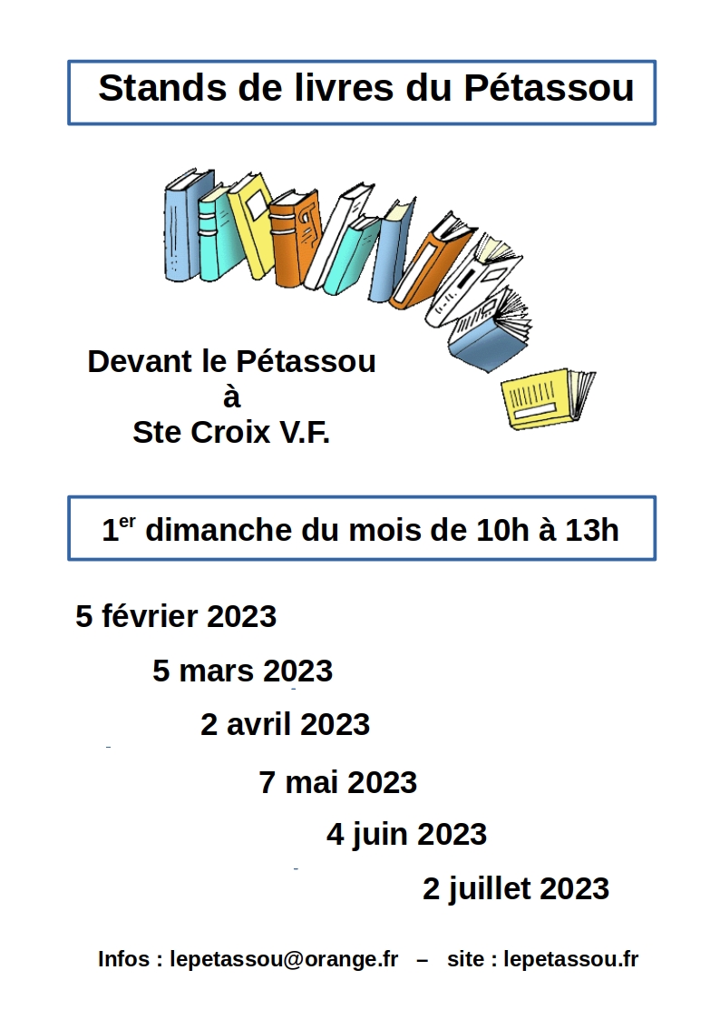 affiche stand livres pétassou 2023